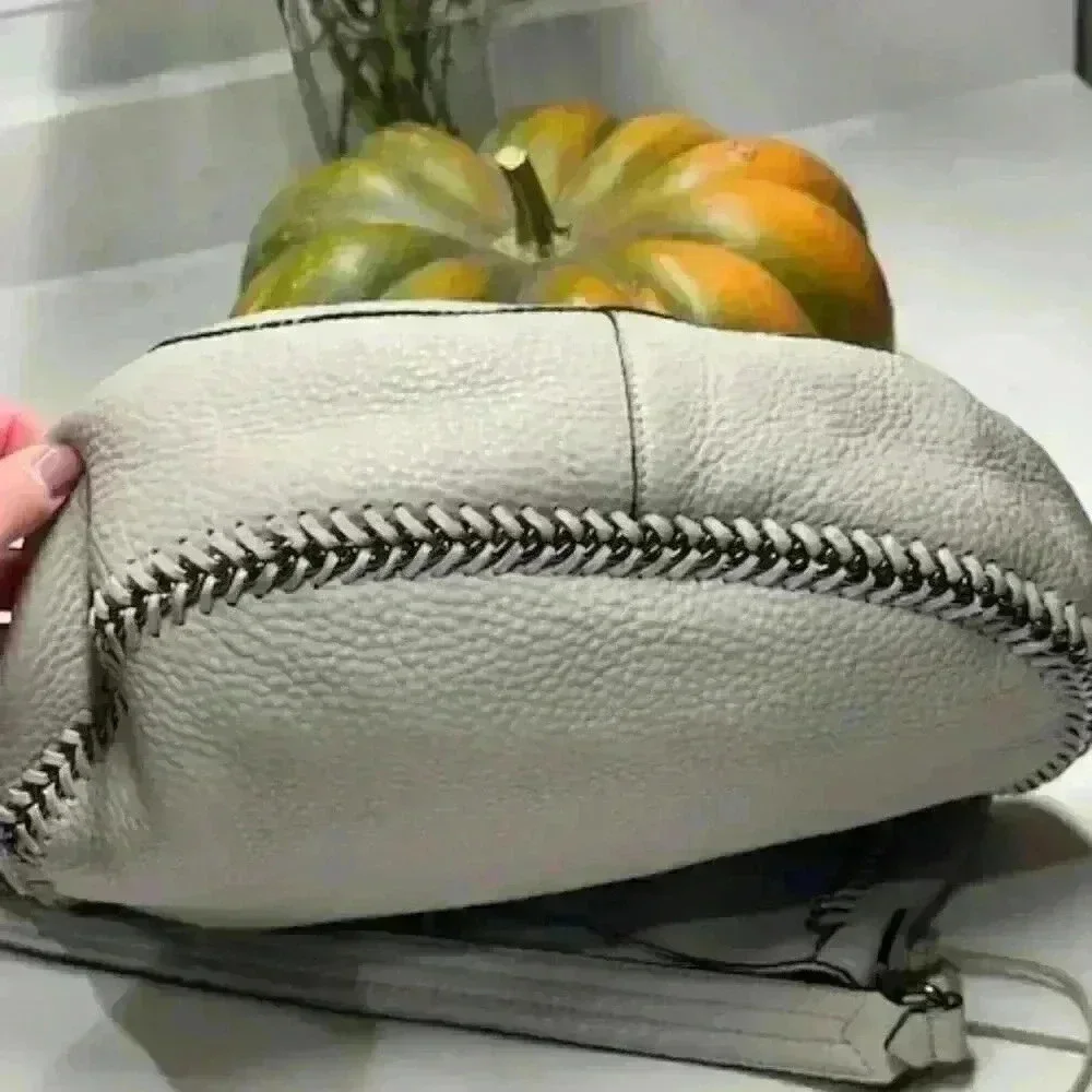 Rebecca Minkoff Gray Pebbled Leather Shoulder Hobo Bag